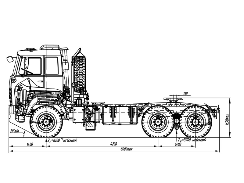 Новый полноприводный тягач МАЗ-622524 стандарта ЕВРО-5 в ТЕХИНКОМ