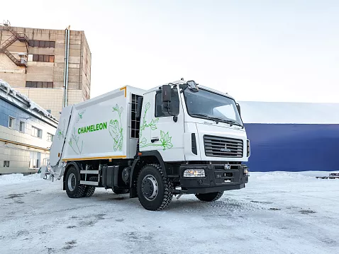 Мусоровоз с задней загрузкой Chameleon МТБ-16. На шасси МАЗ-5340.