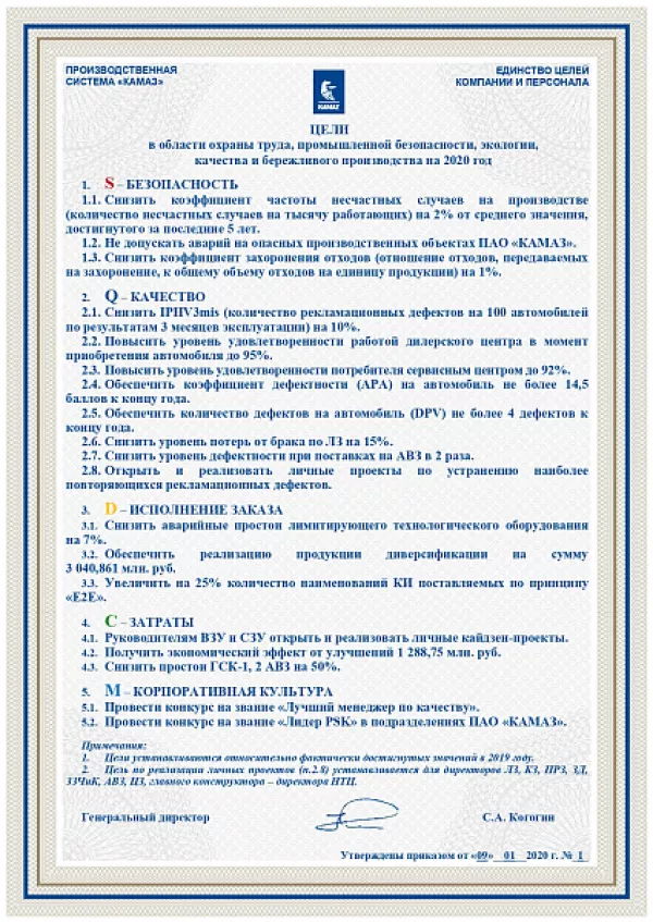 На «КАМАЗе» утверждена программа «Качество-2020»